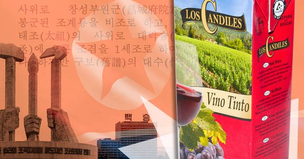 Foto: Los Candiles, vino de mesa producido por Isidro Milagro, es el vino con que Pyongyang riega sus celebraciones.