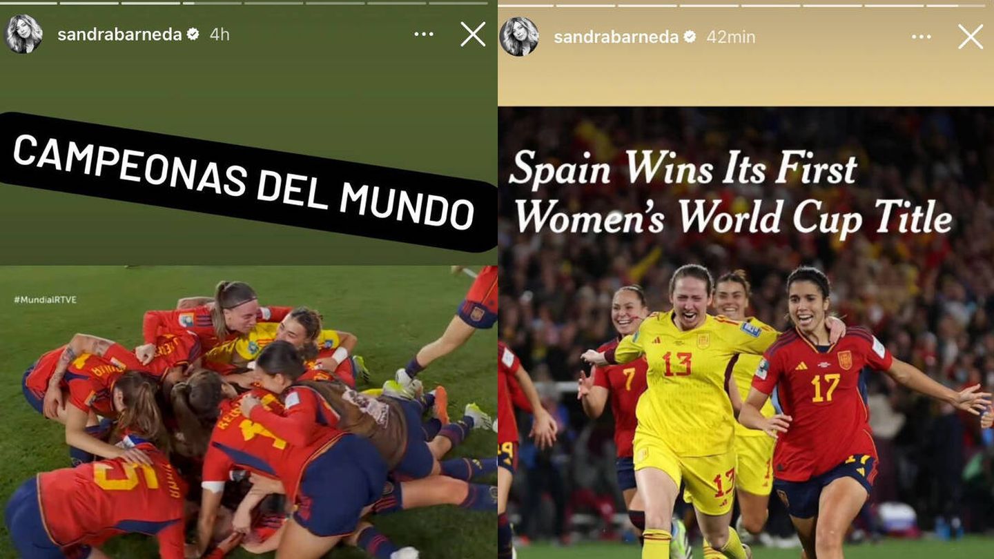 Sandra Barneda celebra el Mundial de España en sus redes. (Instagram)