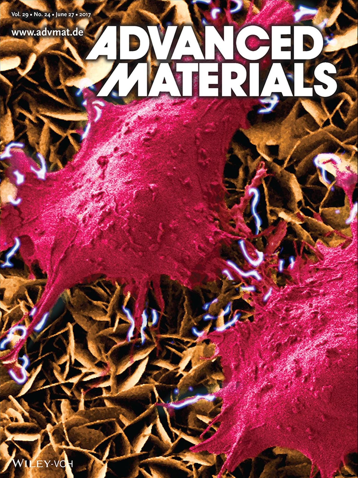 Una ilustración del invento de Murillo en la portada de la revista Advanced Materials