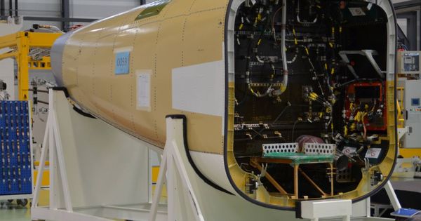 Foto: Cono de cola del avión A350 de Airbus, que produce Alestis. (Alestis Aerospace)