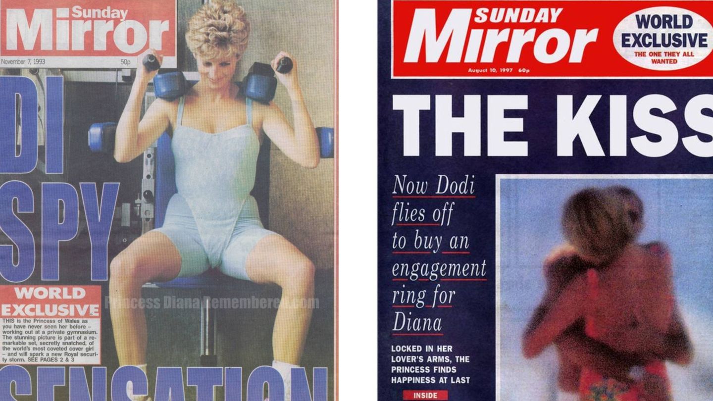 Algunos ejemplos de las portadas de la época. (Sunday Mirror)