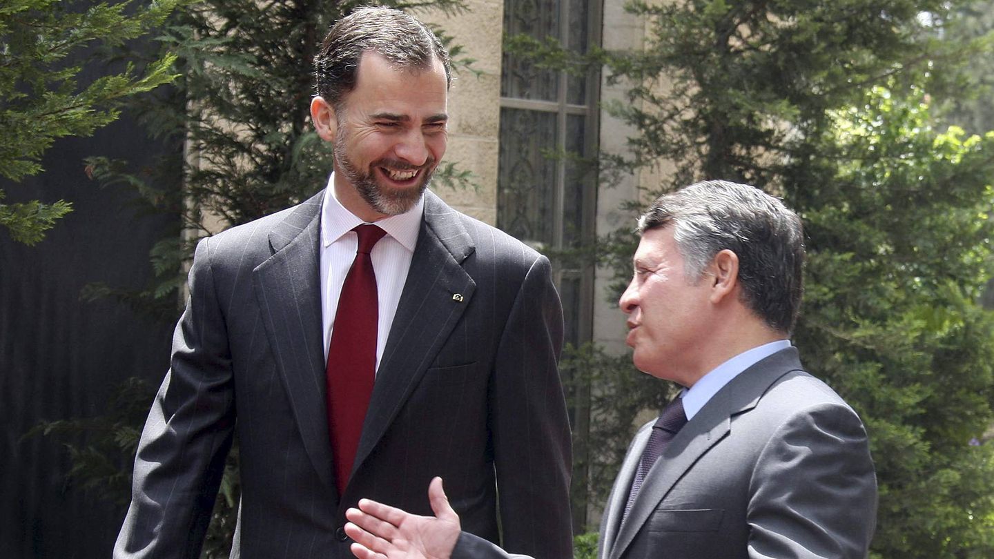 El Rey, en Jordania con Abdalá II. (EFE)