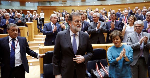 Foto: Mariano Rajoy en la sesión del Senado. (EFE)