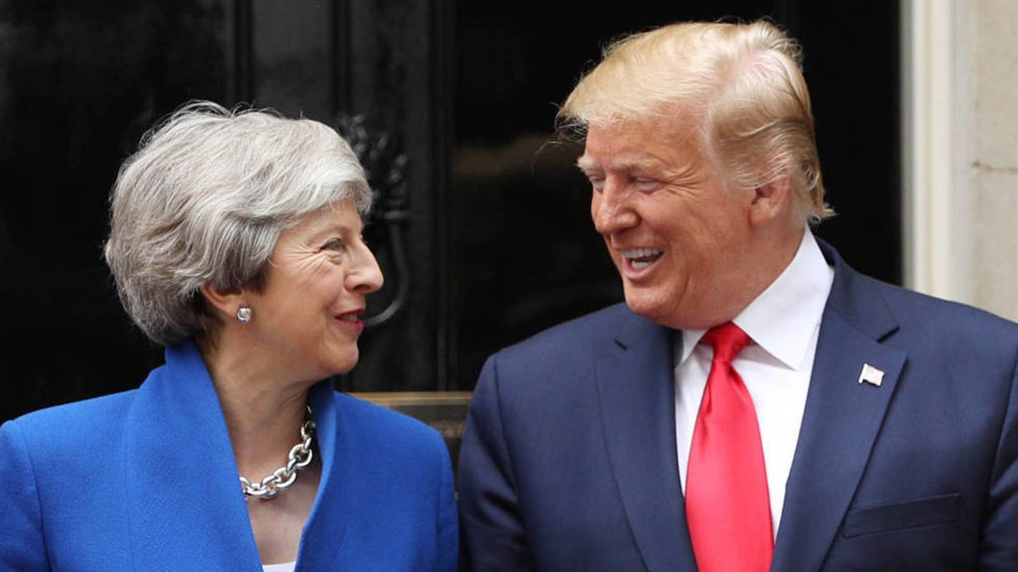   Theresa May, junto a Donald Trump. (Getty)