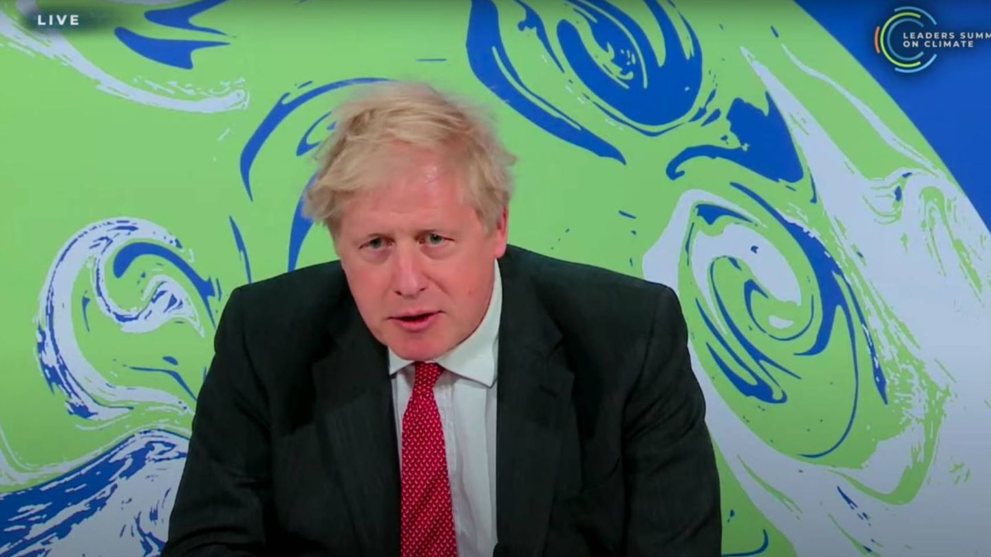 Boris Johnson en su intervención en la cumbre del Clima