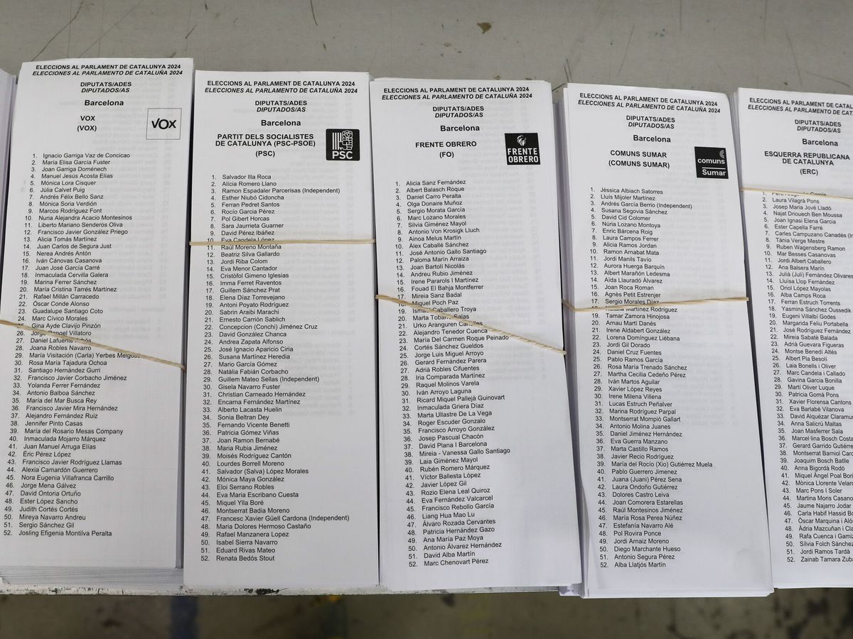 Foto: Papeletas listas para las elecciones de Cataluña 2024. (EFE/Andreu Dalmau)