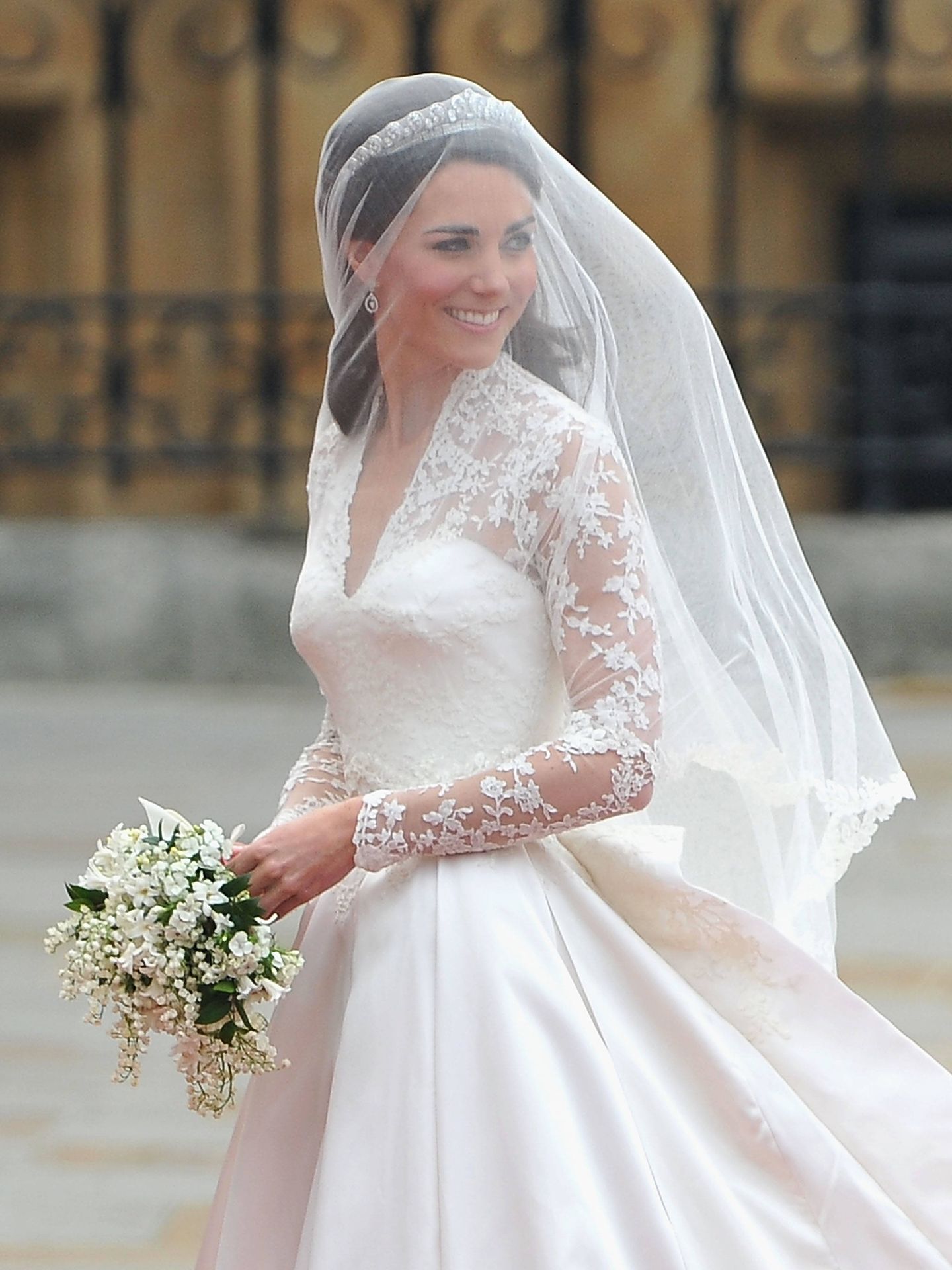 Kate Middleton, durante el día de su boda. (Getty)