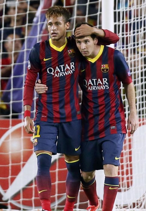 Foto: Messi y Neymar celebran un gol (EFE)