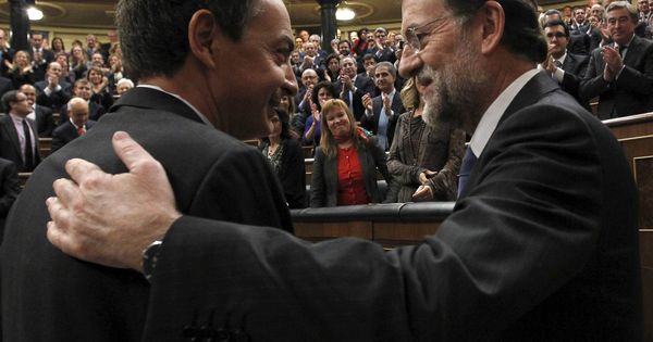 Foto: El expresidente José Luis Rodríguez Zapatero (i) junto al actual jefe del Ejecutivo, Mariano Rajoy. (EFE)