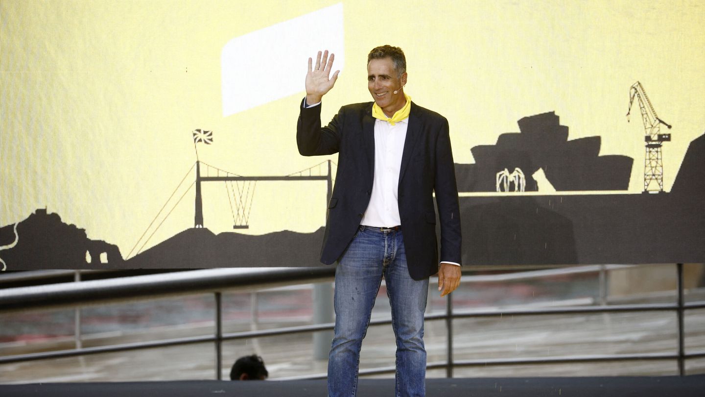 Indurain, en la presentación del Tour de Francia 2023. (EFE/Yoan Valat)
