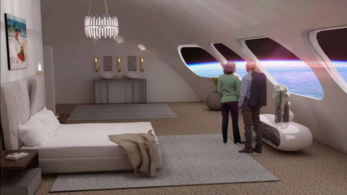 Las habitaciones del hotel espacial serán muy parecidas a la de la Tierra, pero con vistas del sistema solar (Orbital Assembly)