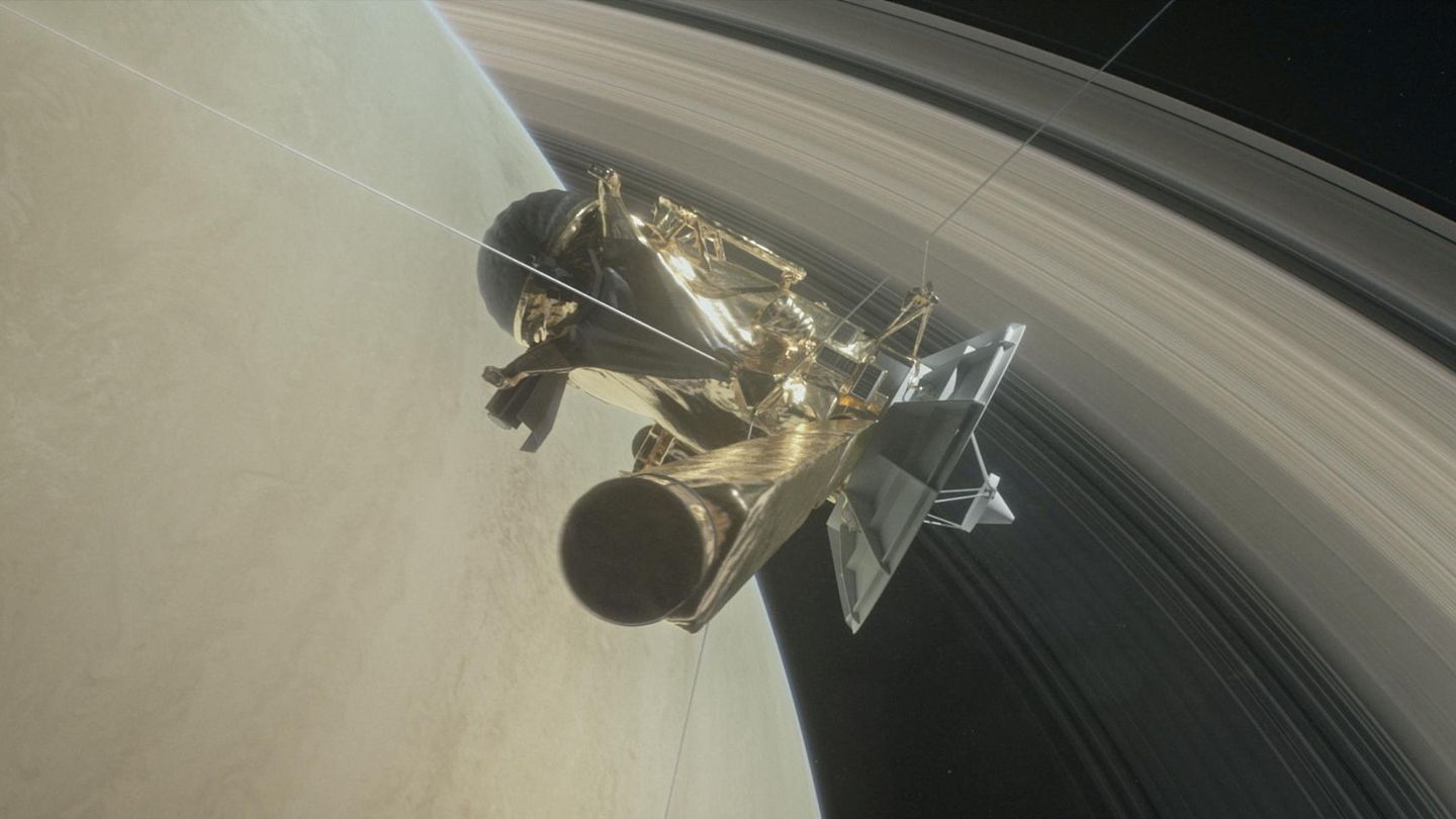 Ilustración de la NASA de la sonda Cassini sobre los anillos de Saturno (Reuters)