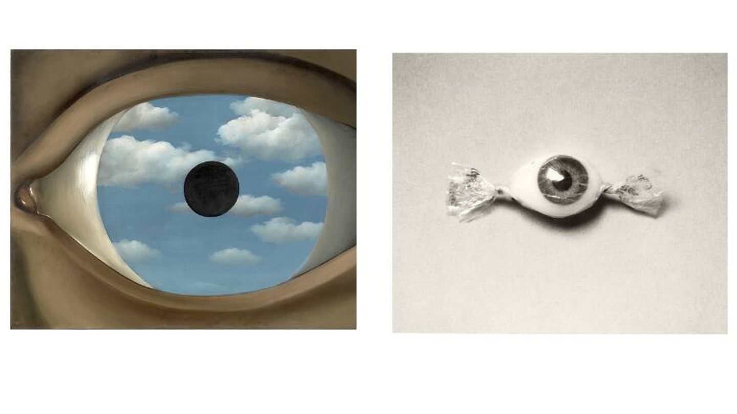 A la izquierda, 'el espejo falso de Magritte', a la derecha, una fotografía de 'Crueldad'