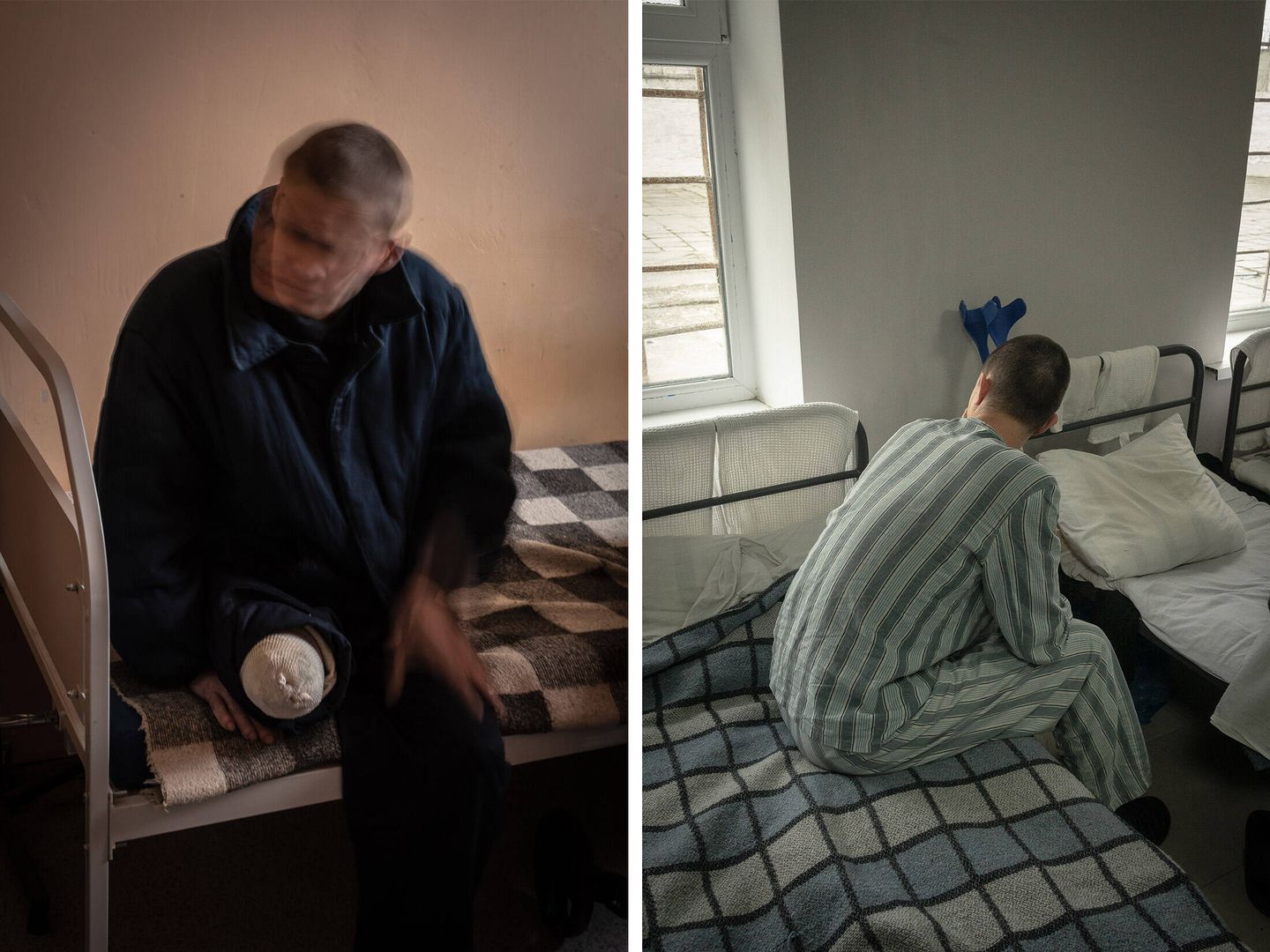Dos prisioneros de guerra rusos detenidos en Ucrania. (Albert Lores)