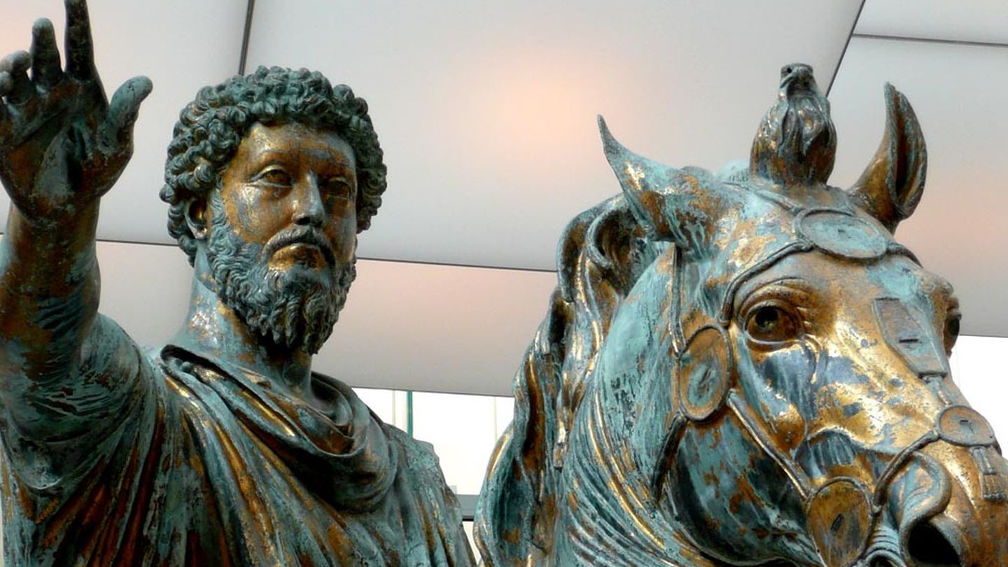 Estatua de Marco Aurelio en el Museo Capitolino de Roma. 