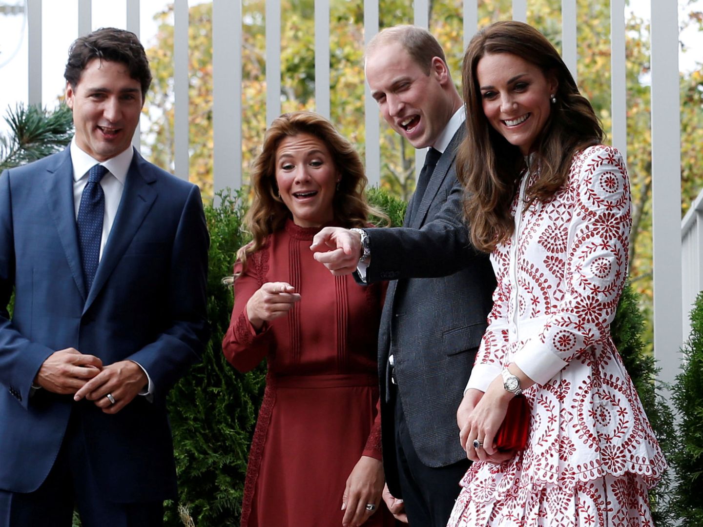Los Trudeau con los Cambridge en 2016. (Reuters)