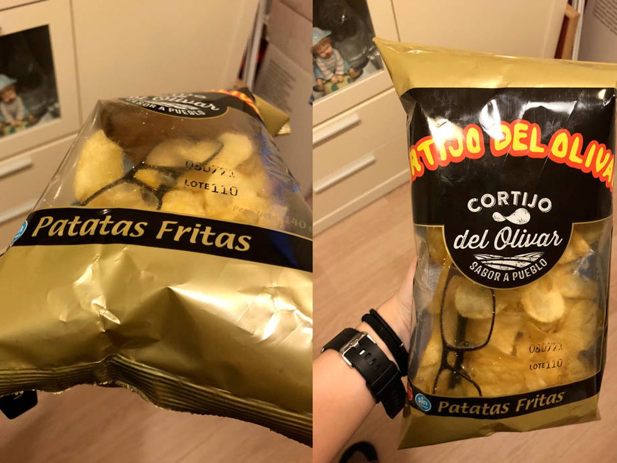 Foto: Las imágenes de la bolsa de patatas se han hecho virales (Twitter)