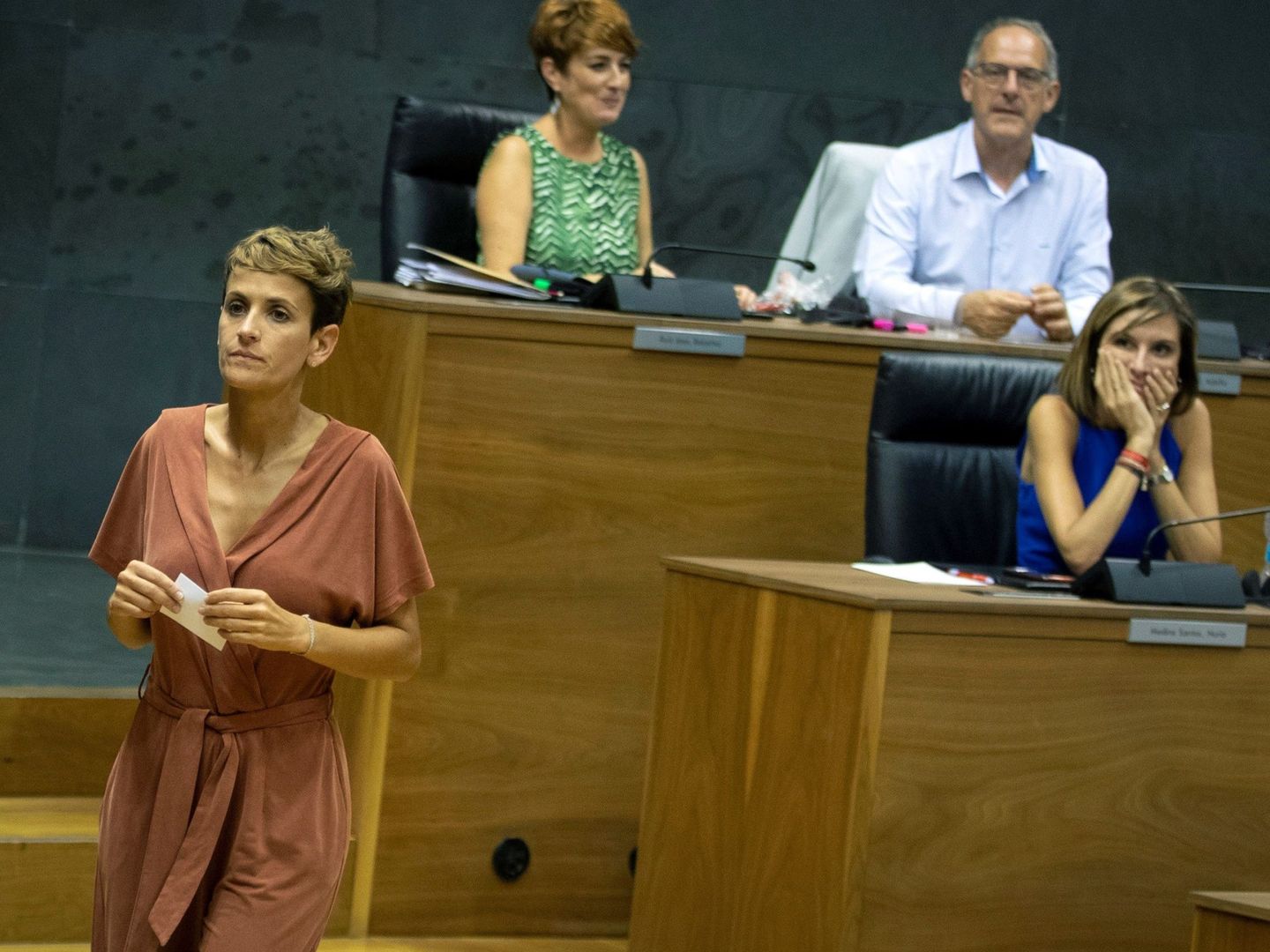 María Chivite durante la primera sesión de investidura, que resultó fallida. (EFE)