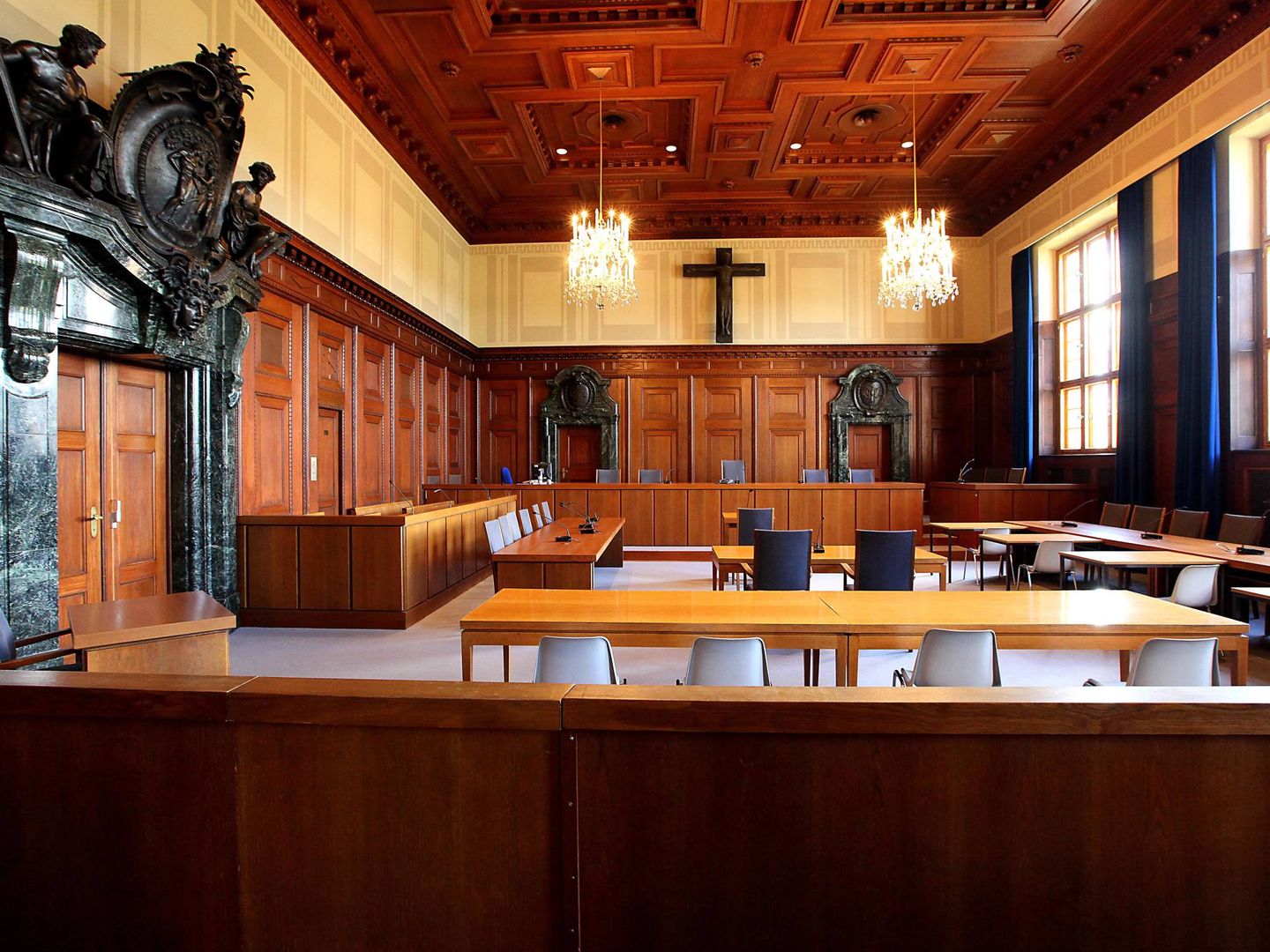 La sala 600 del Palacio de Justicia donde fueron juzgados los nazis. (Foto: Steffen Oliver Riese)