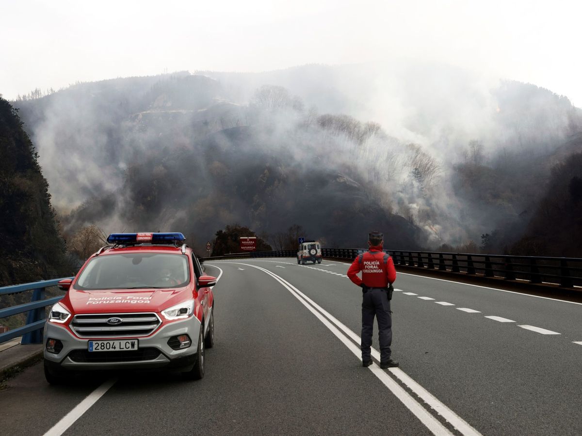 Foto: El incendio en la localidad navarra de Bera. (EFE)