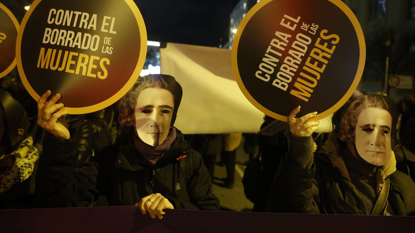Manifestación feminista contra la ley trans. (EFE/Juan Carlos Hidalgo) 