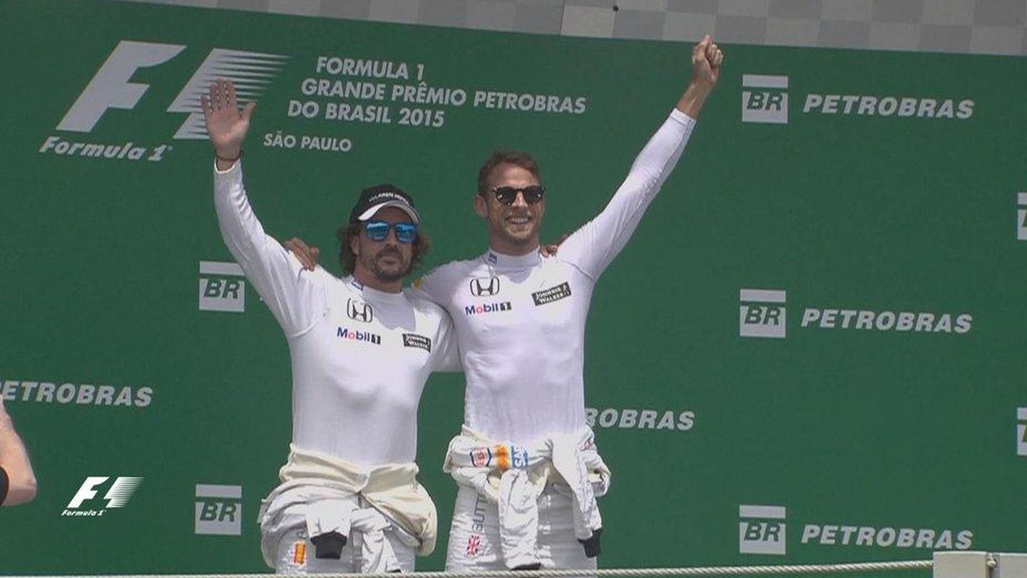 Button y Alonso se subieron al podio de Interlagos (@F1)