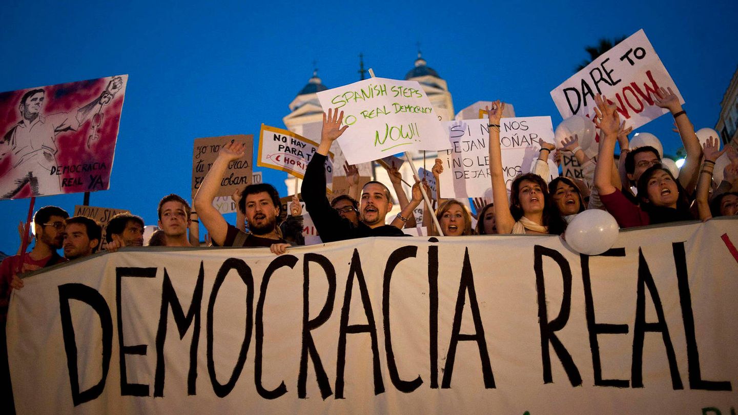 Manifestación de Democracia Real Ya en la Piazza de Spagna en Roma, en mayo de 2011. (EFE: Guido Montani)