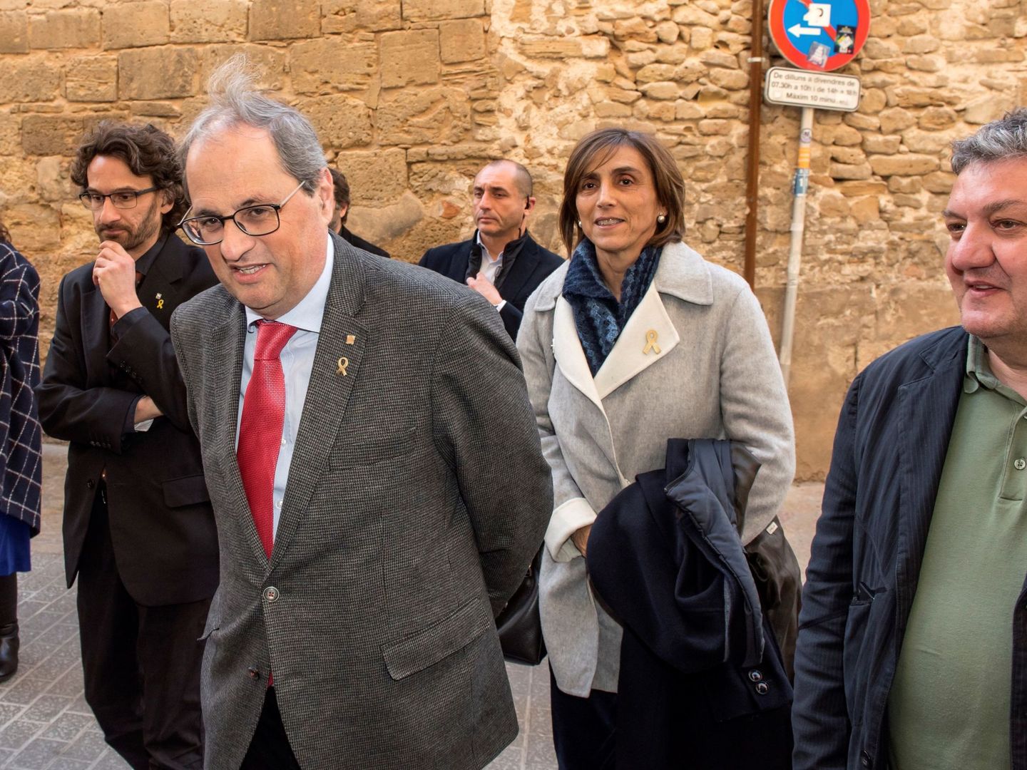 Quim Torra y el director de la Institució de Lletres Catalanes (ILC), Oriol Ponsatí-Murlà. (EFE)
