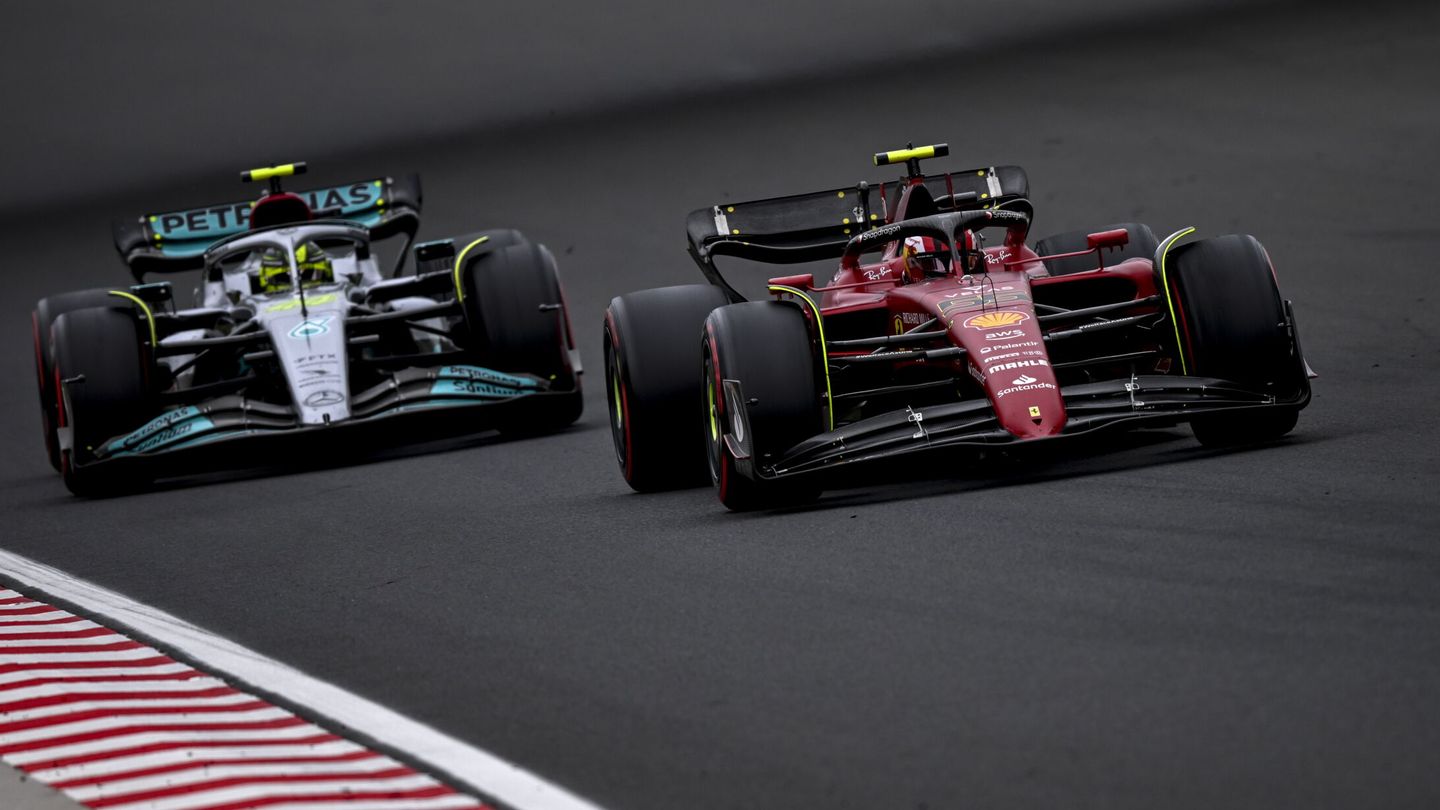 Carlos Sainz no tuvo opción alguna frente a Hamilton. (EFE/Christian Bruna)