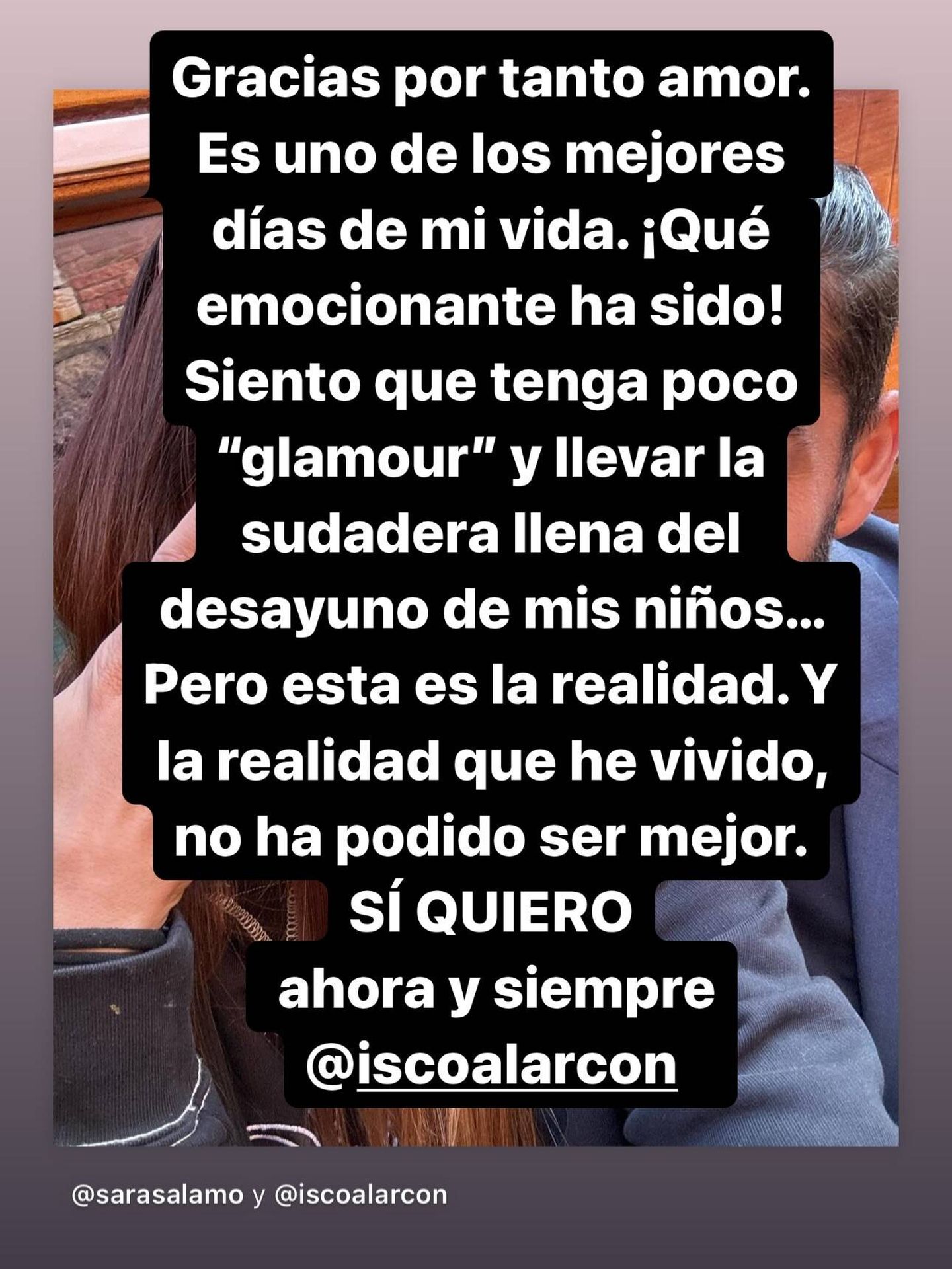 Story de Sara Sálamo en sus redes sociales. (Instagram/@sarasalamo)