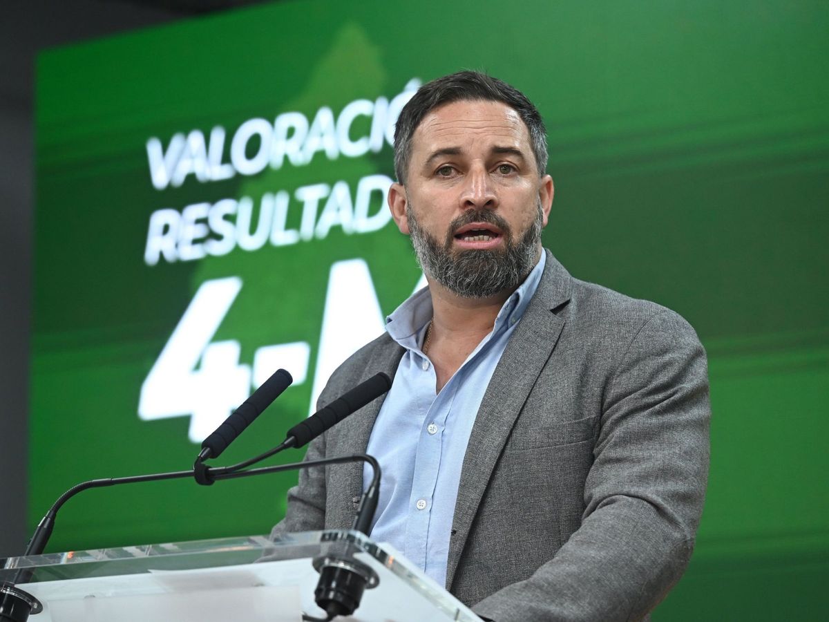Foto: Santiago Abascal durante una rueda de prensa en la sede del partido (EFE/ Fernando Villar)