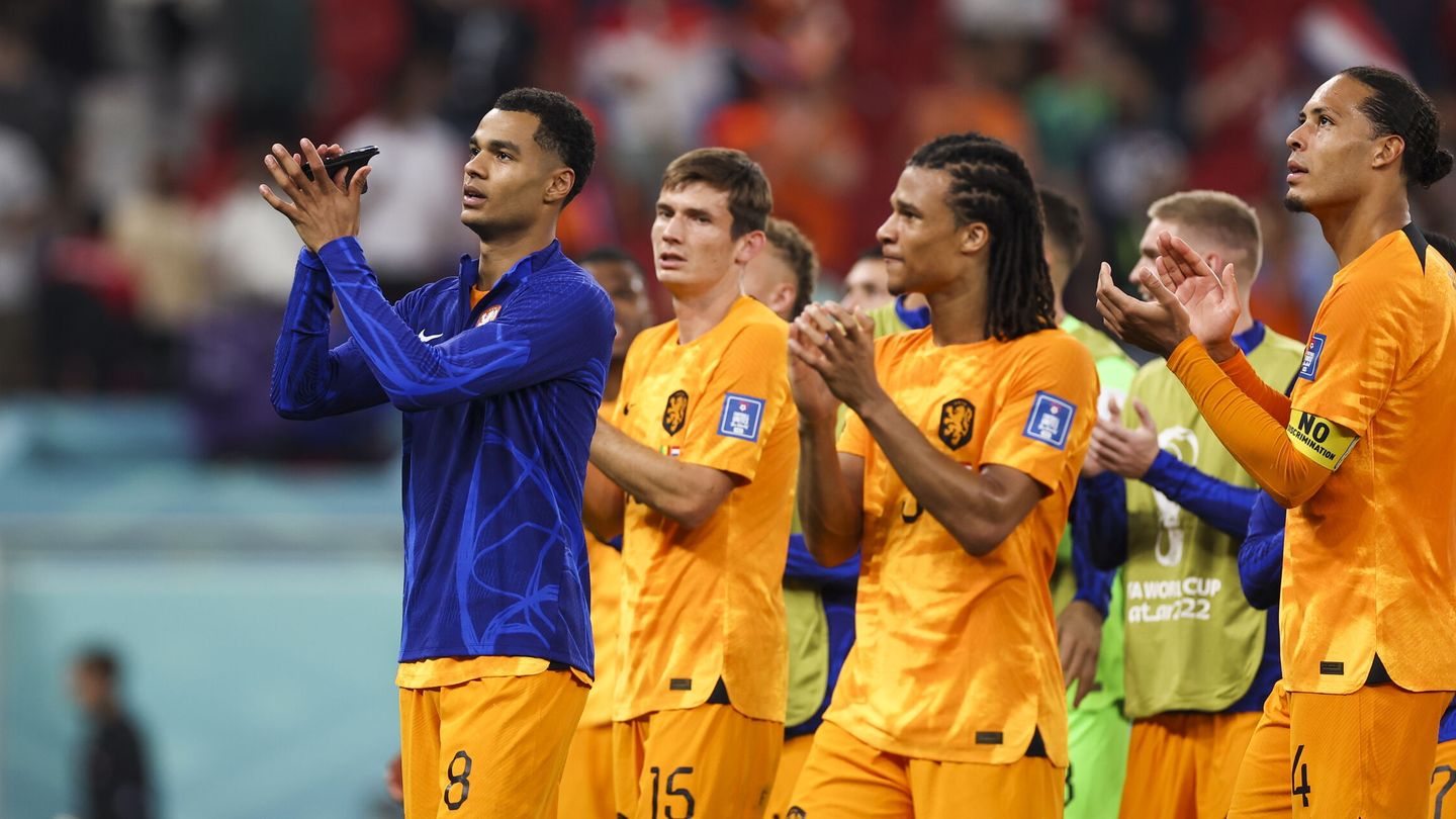 Los jugadores de la selección de Países Bajos durante el Mundial de Qatar.