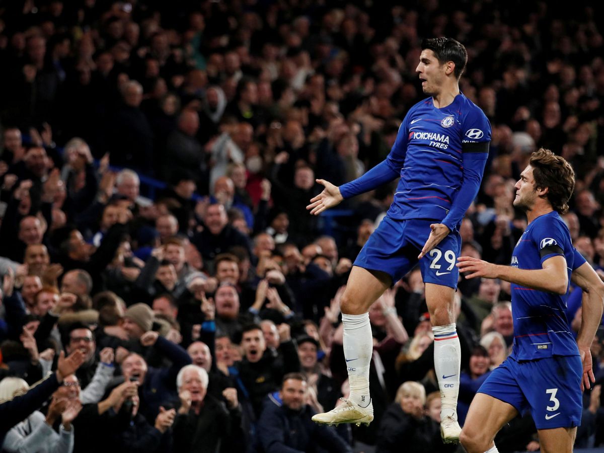Foto: Morata celebra un gol con el Chelsea en Stamford Bridge. (Reuters)