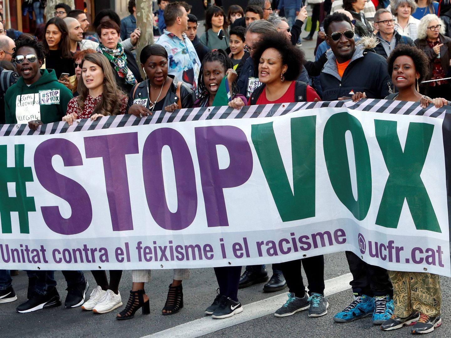 Manifestación contra Vox en Barcelona. (EFE)