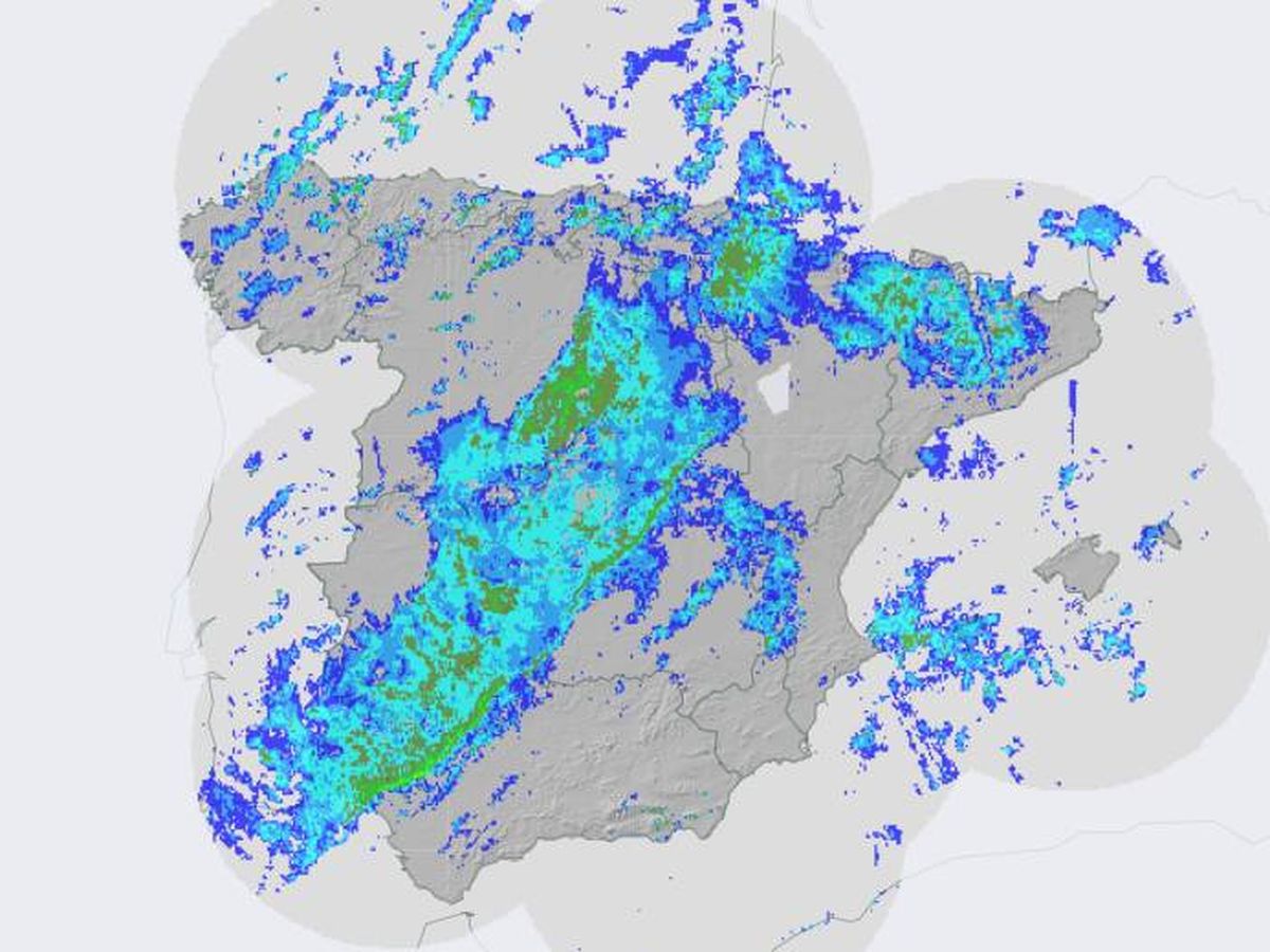 Foto: Nuevo radar de la AEMET: así puedes saber las zonas en las que habrá precipitaciones y los riesgos por lluvia en directo. (Aemet)