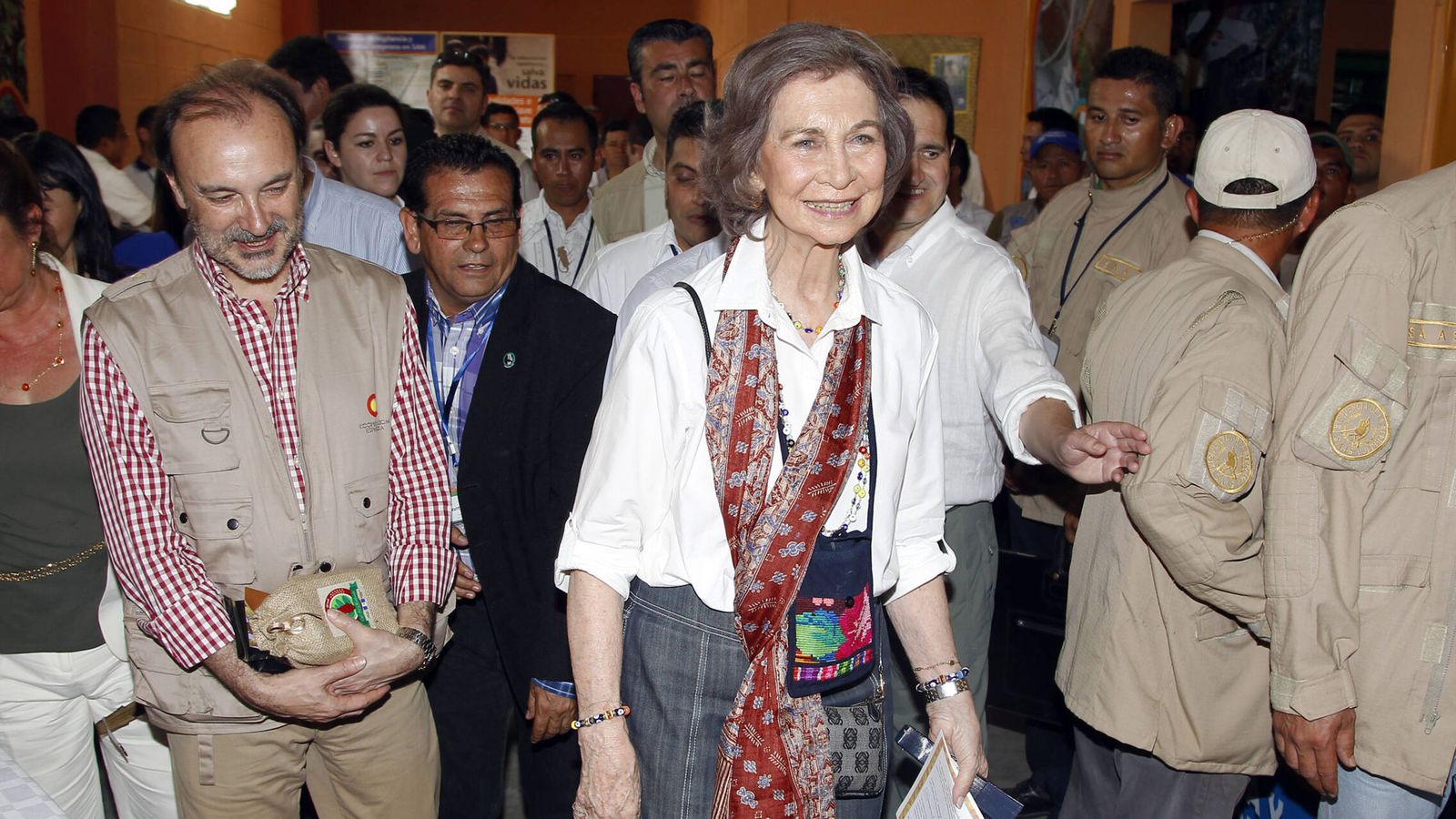 La reina Sofía, durante su último viaje a Guatemala. (Gtres/Jesús Briones)