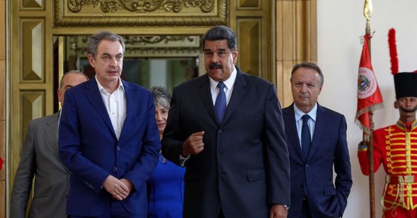 Foto: José Luis Rodríguez Zapatero se reunió con Nicolás Maduro en Caracas en mayo de 2018. (EFE)