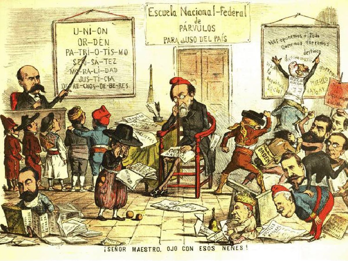 Foto: Caricatura de la Revista 'La Flaca' sobre la Primera República.