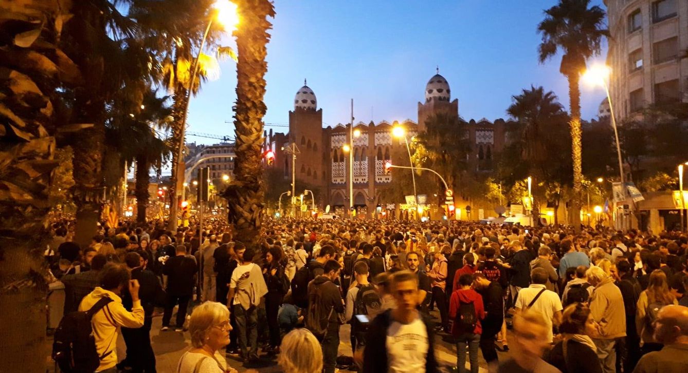 Imagen de la manifestación de este miércoles en Barcelona. (Rafael Méndez)