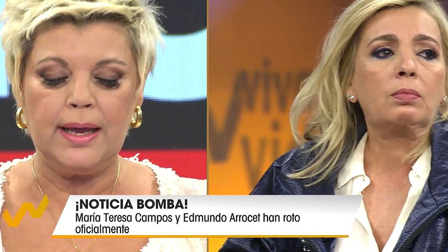 Terelu Campos y Carmen Borrego, en 'Viva la vida'. (Telecinco)