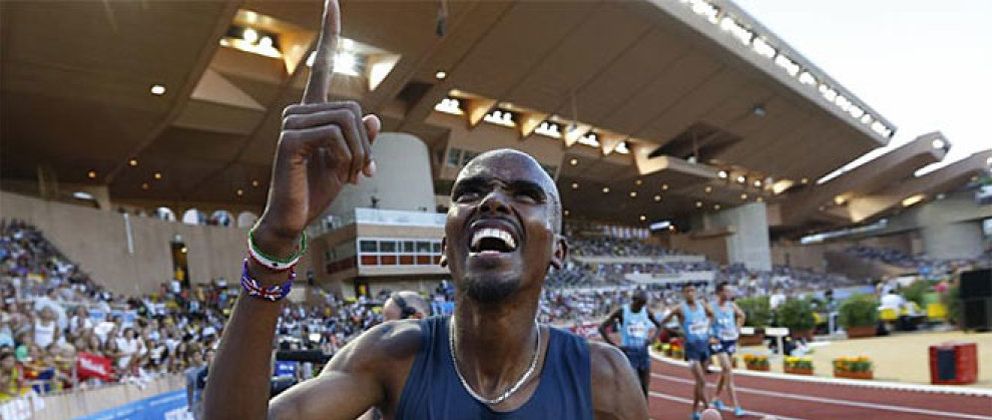 Foto: Mo Farah 'roba' a Fermín Cacho el récord de Europa en 1.500 metros