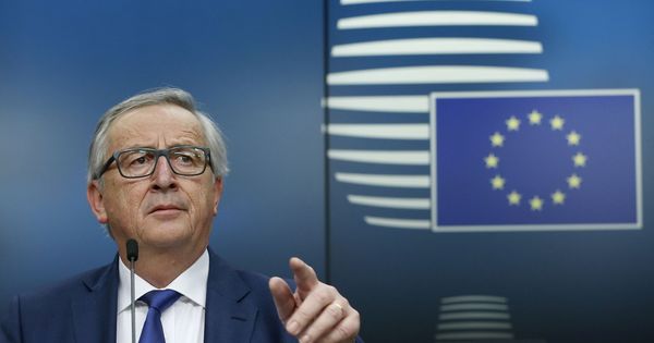 Foto: Jean-Claude Juncker durante una rueda de prensa en el transcurso de la Cumbre de Líderes de la UE en Bruselas, el 23 de marzo de 2018. (Reuters)