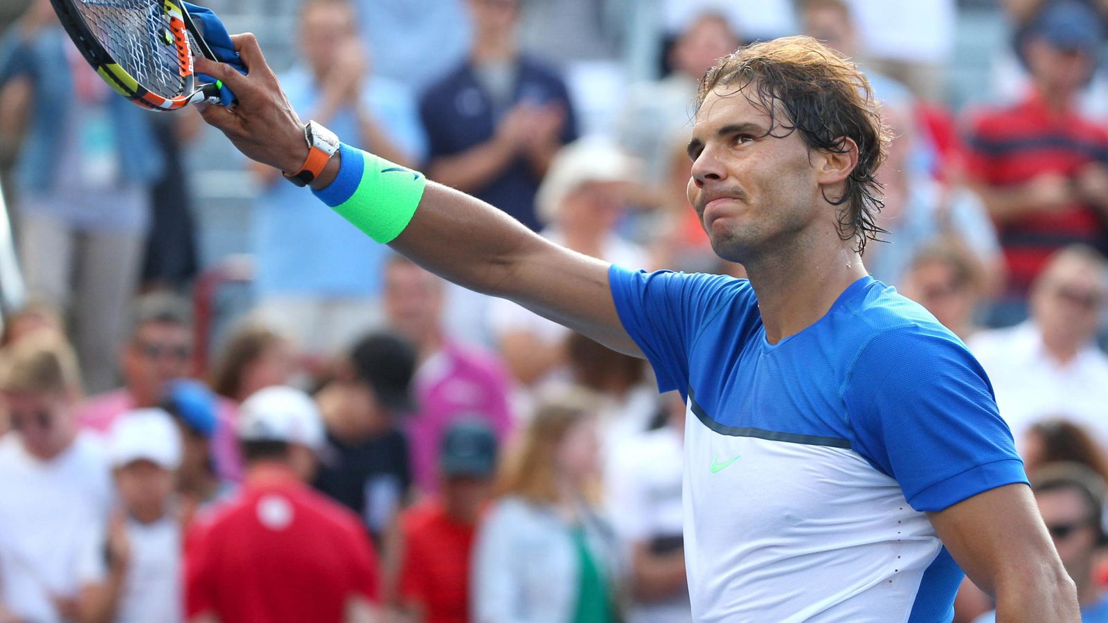 Foto: Nadal celebrando su victoria frente a Stakhovsky.