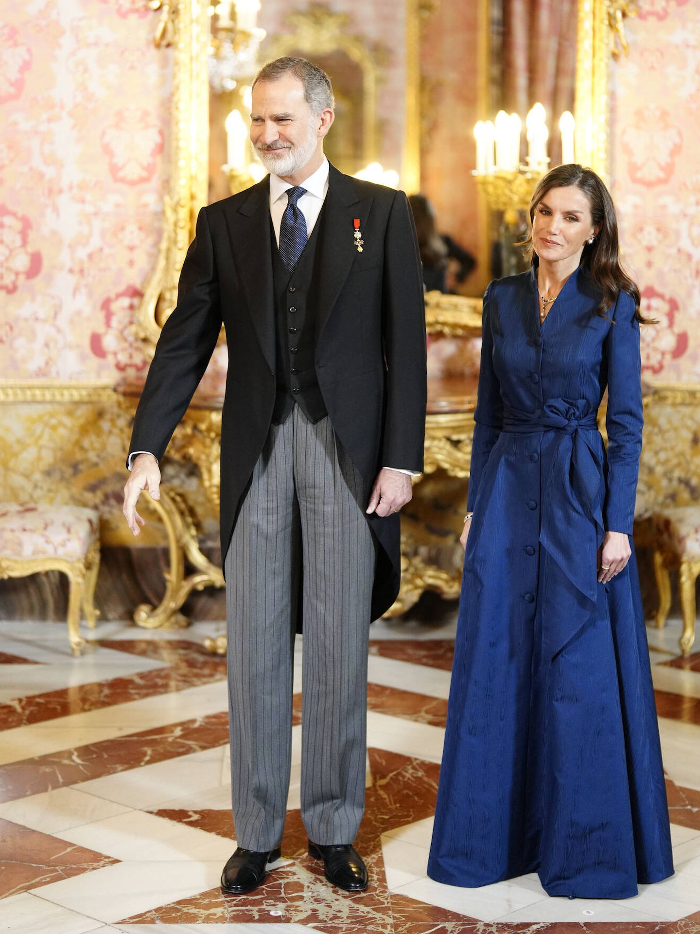Los Reyes durante la recepción al cuerpo diplomático. (LP)