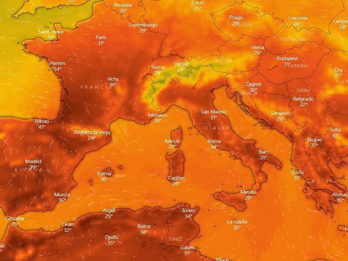 Foto: Así afecta la ola de calor a España desde el pasado jueves. (Open Streets Maps)