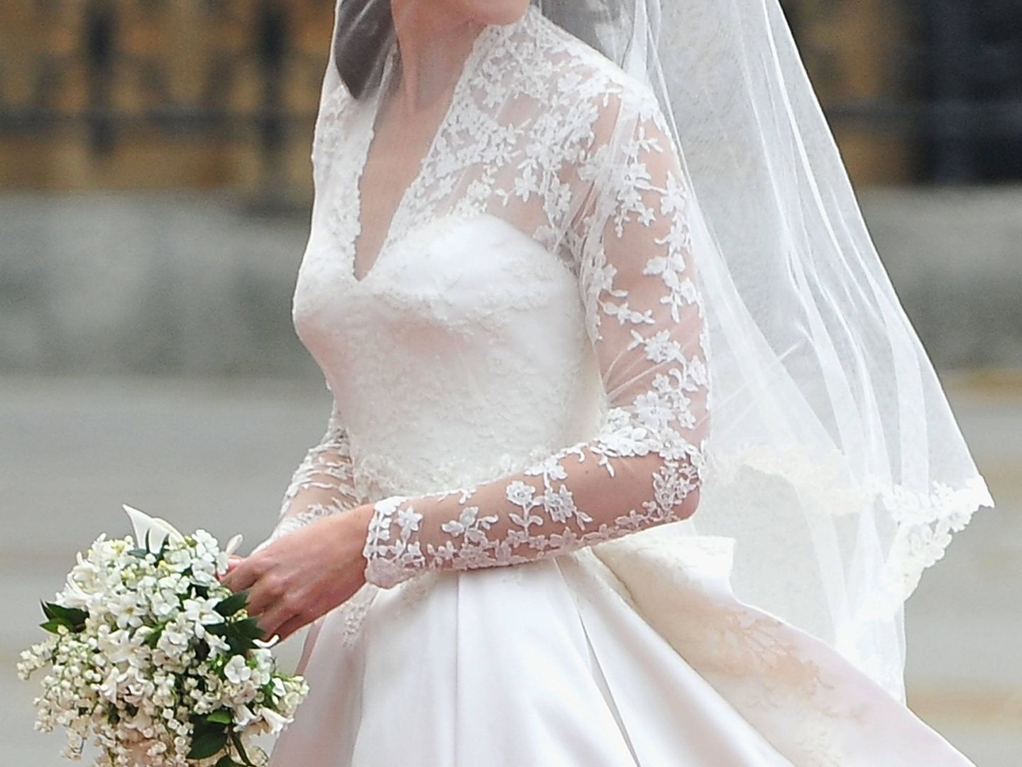 Kate Middleton en el día de su boda. (Getty)