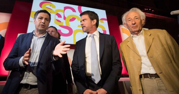 Foto: El exprimer ministro francés Manuel Valls, junto al presidente de Sociedad Civil Catalana, José Rosiñol, y el dramaturgo Albert Boadella. (EFE)
