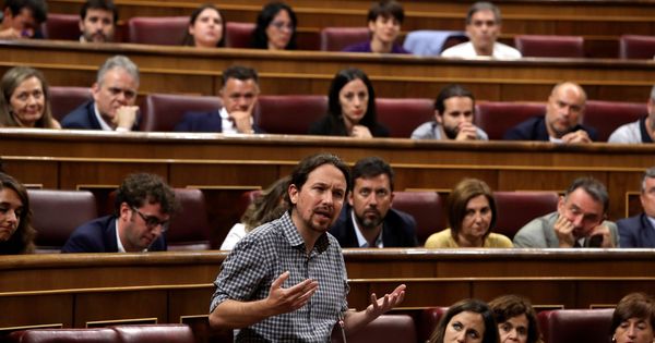Foto: El líder de Unidas Podemos, Pablo Iglesias, interviene durante la primera jornada del debate de investidura. (EFE)
