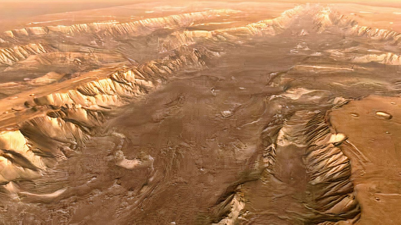 Foto: El Valles Marineris capturado por el instrumento HiRise a bordo del Mars Reconnaissance Orbiter de la NASA.