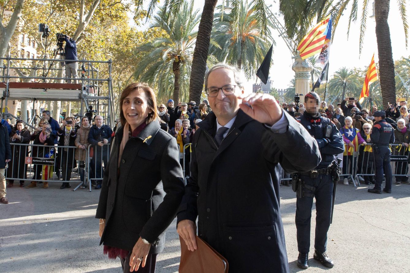 El presidente de la Generalitat, Quim Torra, llegando a declarar. (EFE)